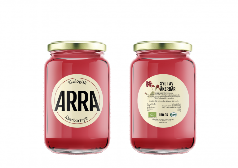 Syltburk med etikett, ARRA